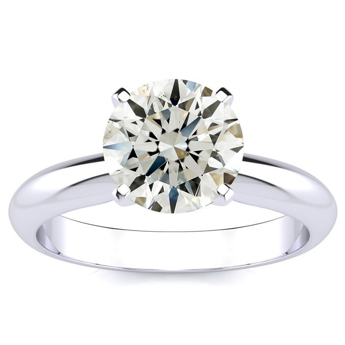 2 Carat Round Diamond Solitaire Ring in 14K White Gold (  SI2-I1) by SuperJeweler