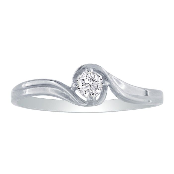 Beautiful .05 Carat Diamond Promise Ring in White Gold,  by SuperJeweler