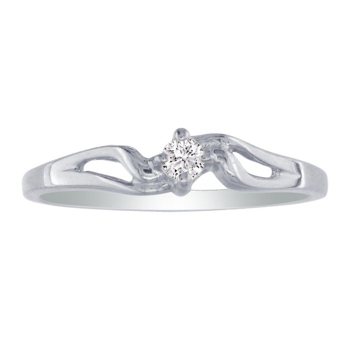 10 karat white gold diamond promise ring