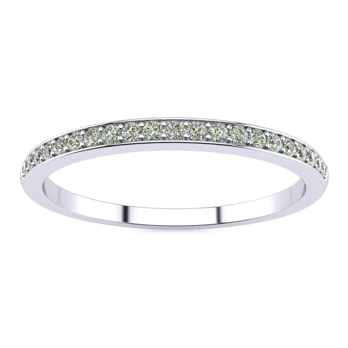 1/10 Carat Diamond Wedding Band in 14K White Gold (, I1-I2) by SuperJeweler