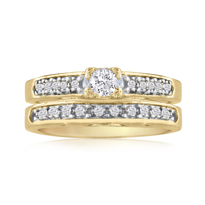 1 Carat Ladies Traditional Diamond Bridal Ring Set in 14k Yellow Gold (7 g),  by SuperJeweler