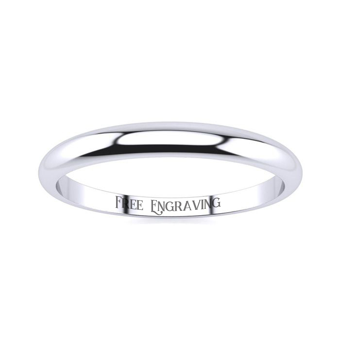 White Gold (1.6 g) 2MM Heavy Tapered Ladies & Men's Wedding Band, Size 9, Free Engraving by SuperJeweler