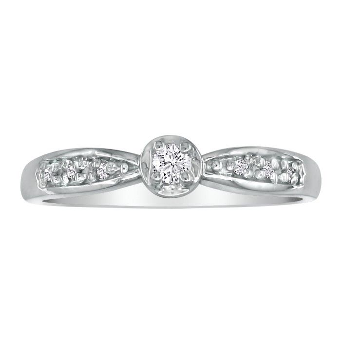 Mini Diamond Engagement Ring in White Gold,  by SuperJeweler