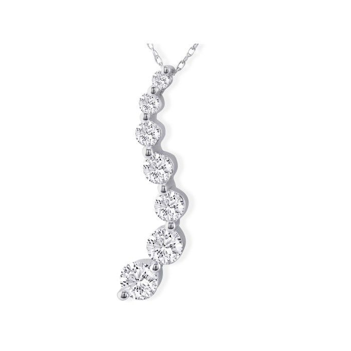 Diamond journey pendant 14k sale white gold