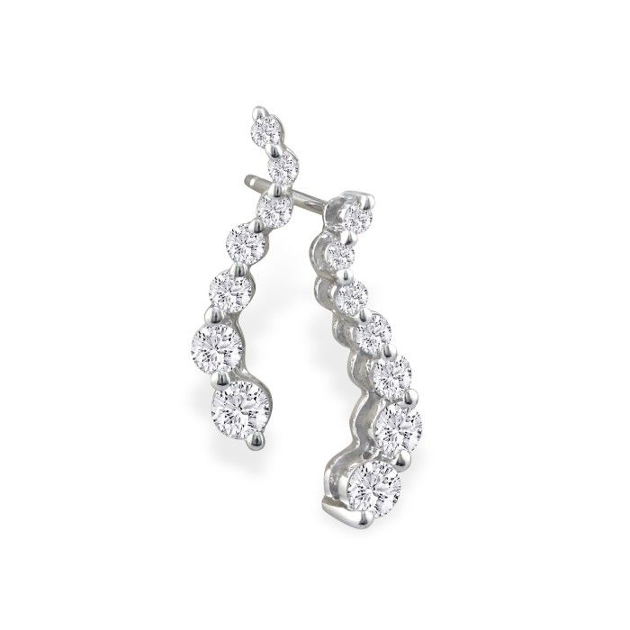 1 Carat Journey Diamond Earrings in 14k White Gold (3 g), G/H Color by SuperJeweler