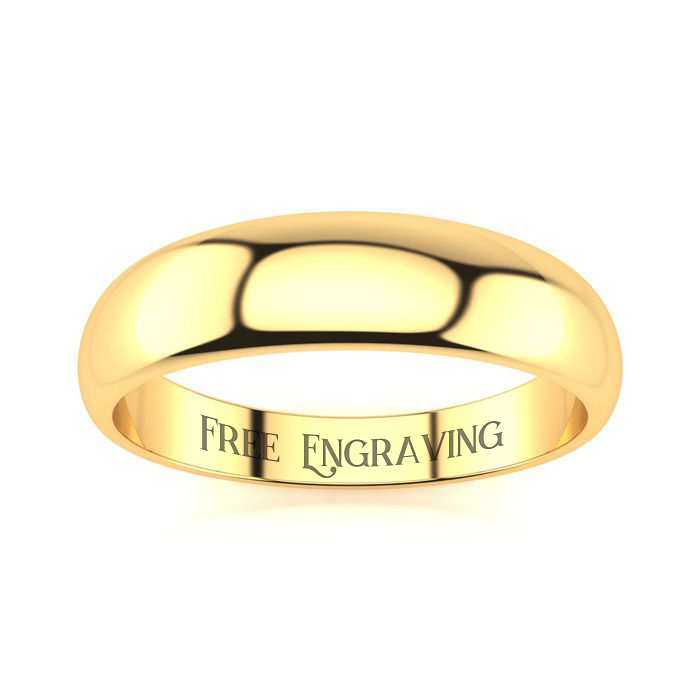18K Yellow Gold (5.3 g) 5MM Heavy Tapered Ladies & Men's Wedding Band, Size 15, Free Engraving by SuperJeweler