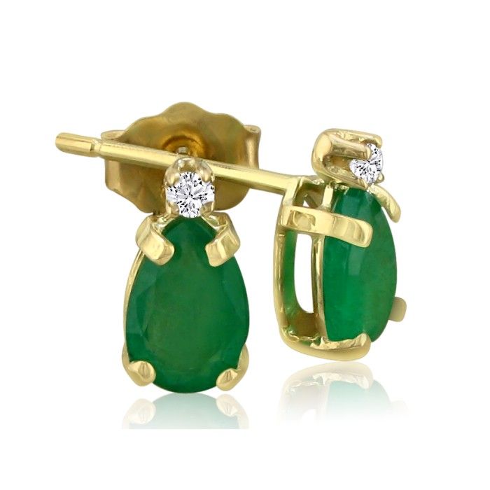 1 3/4 Carat Pear Emerald Cut & Diamond Earrings in 14k Yellow Gold (0.7 g),  by SuperJeweler