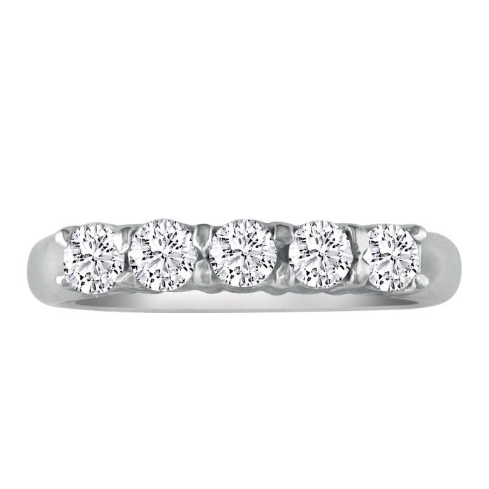1 Carat Diamond Wedding Band in Platinum (G-H Color, SI1-SI2) by SuperJeweler