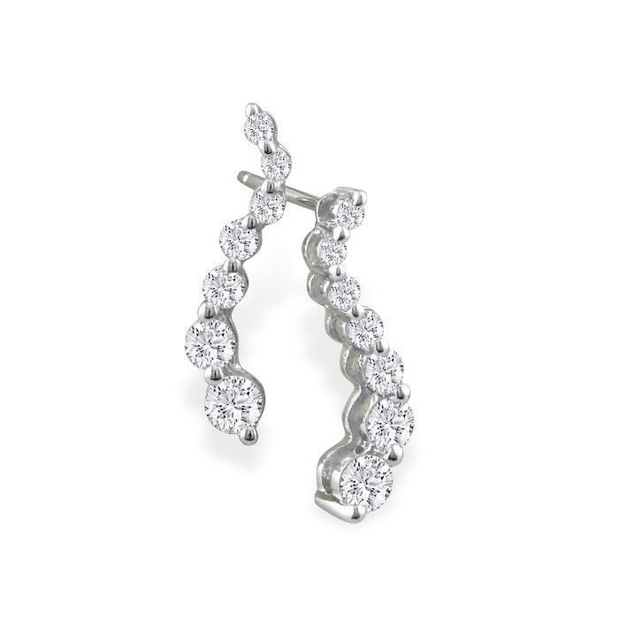 Radiant 1/2 Carat Journey Diamond Earrings in 14k White Gold,  by SuperJeweler