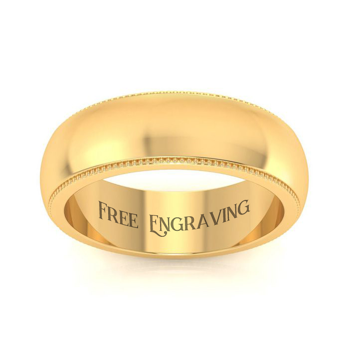 Yellow Gold (4.7 g) 6MM Heavy Milgrain Ladies & Men's Wedding Band, Size 3, Free Engraving by SuperJeweler