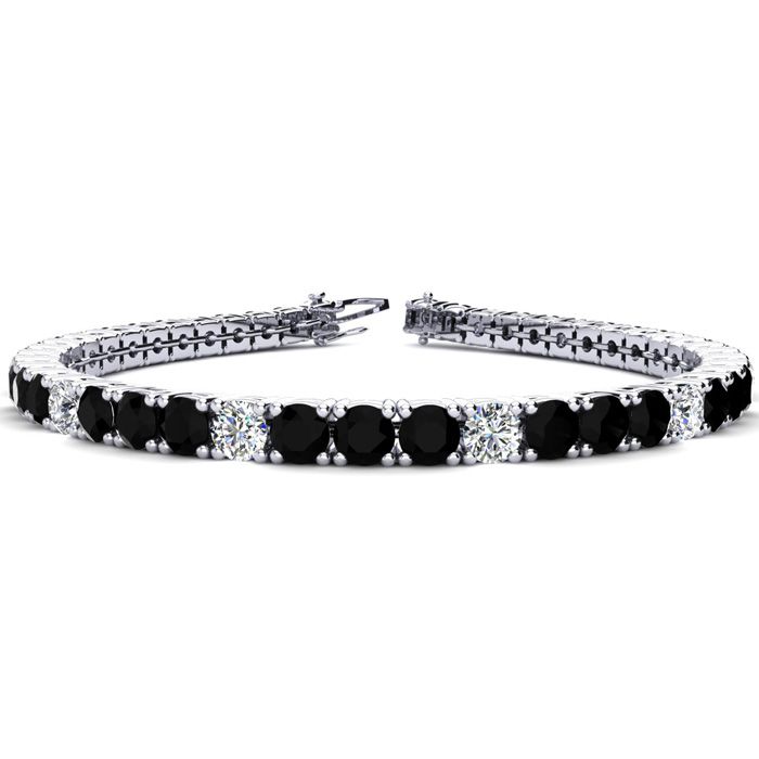 7 3/4 Carat Black & White Diamond Alternating Tennis Bracelet in 14K White Gold (10.3 g), 6 Inches,  by SuperJeweler