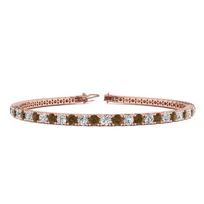 4 Carat Chocolate Bar Brown Champagne & White Diamond Tennis Brac