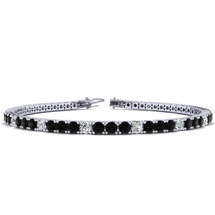 3 1/2 Carat Black & White Diamond Alternating Tennis Bracelet in 14K White Gold (8.1 g), 6 Inches,  by SuperJeweler