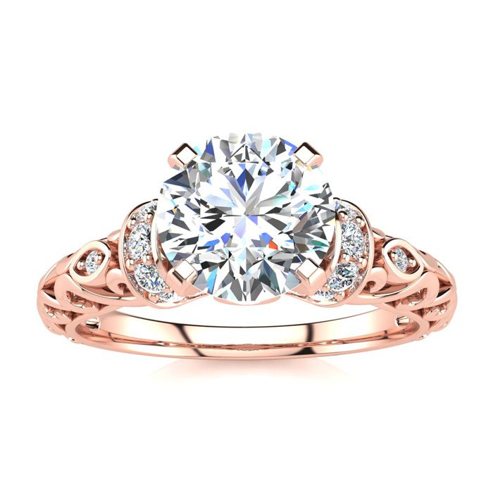 1.25 Carat Vintage Diamond Engagement Ring in 14K Rose Gold (3.2 g) (  SI2-I1)  Size 6.5 by SuperJeweler