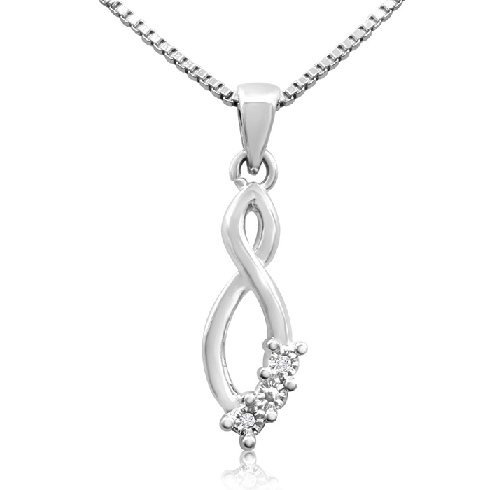 Diamond Accent Infinity Necklace, 18 Inches,  by SuperJeweler