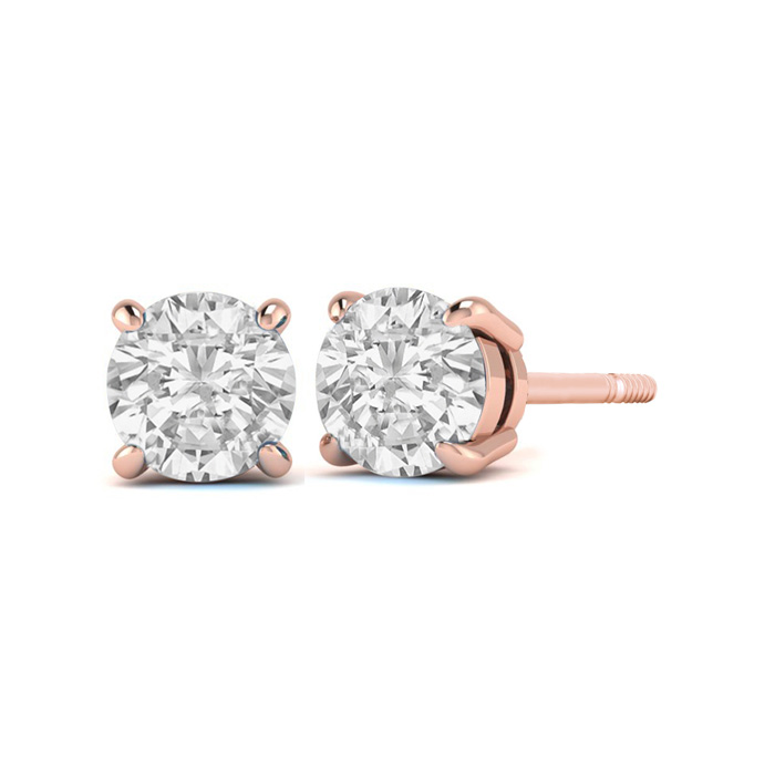 1/3 Carat Diamond Stud Earrings in 14K Rose Gold (, ) by SuperJeweler