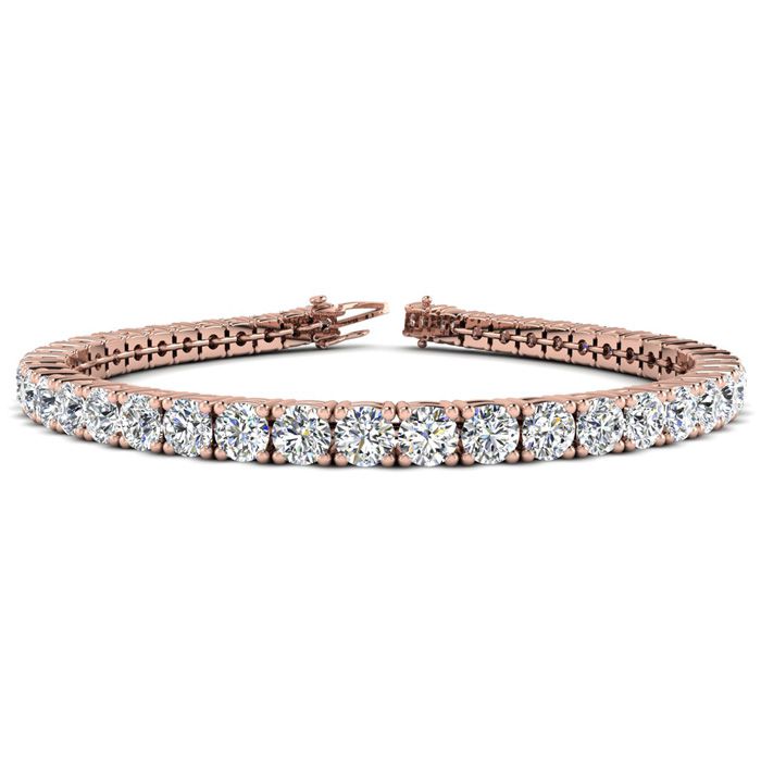 8 Carat Diamond Tennis Bracelet in 14K Rose Gold (12.1 g)  6 Inch