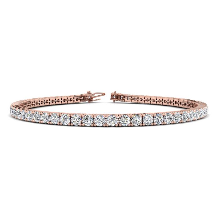 3.60 Carat Diamond Tennis Bracelet in 14K Rose Gold (6.7 g), 6 1/2 Inches,  by SuperJeweler