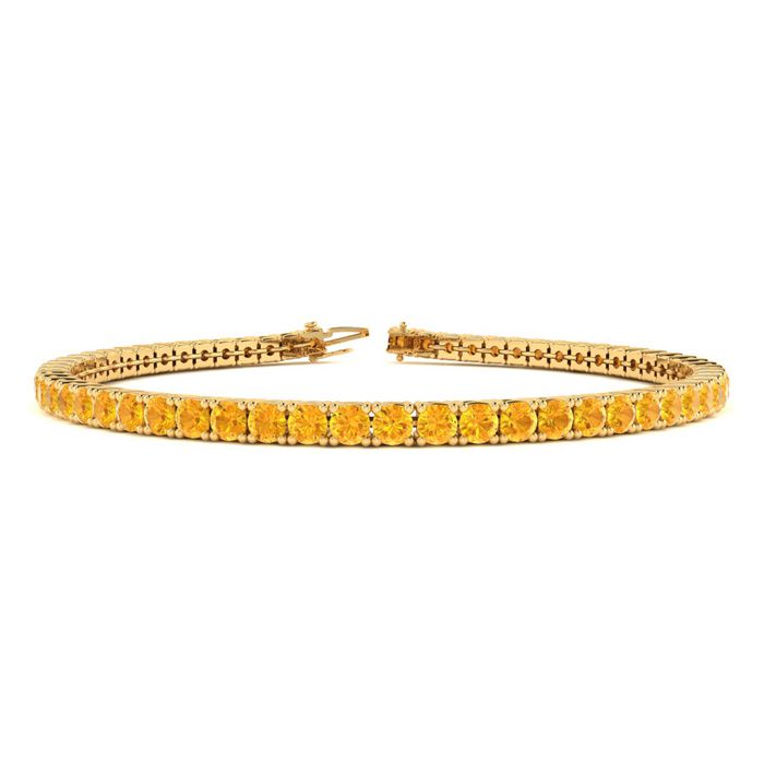 2 3/4 Carat Citrine Tennis Bracelet in 14K Yellow Gold (8 g), 6 Inches by SuperJeweler