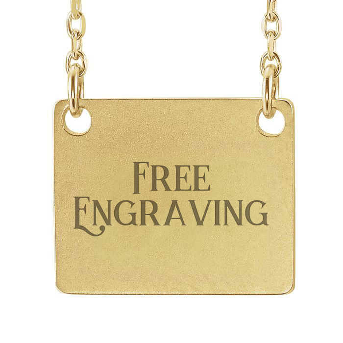 14K Yellow Gold (2.5 g) Square Necklace w/ Free Custom Engraving, 16 Inches by SuperJeweler