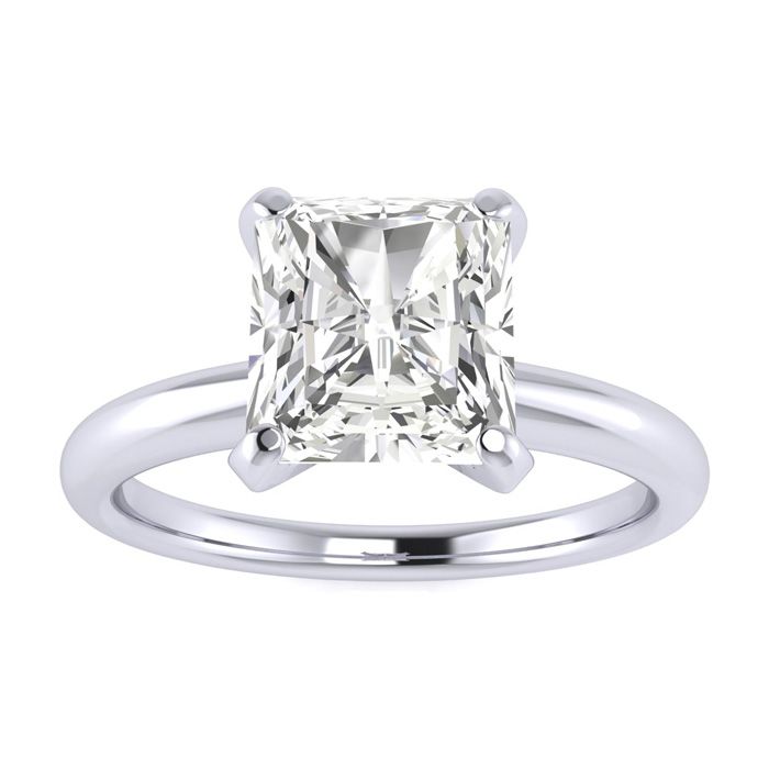 1.5 Carat Radiant Cut Diamond Solitaire Engagement Ring in 14K White Gold  Size 5.5 by SuperJeweler