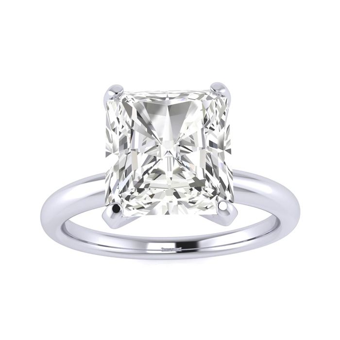 2.5 Carat Radiant Cut Diamond Solitaire Engagement Ring in 14K White Gold  Size 8 by SuperJeweler