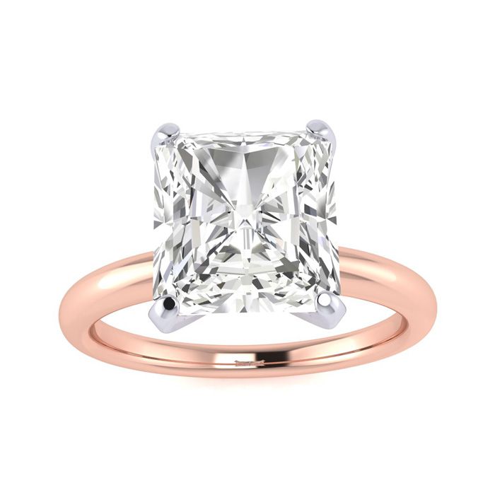 2.5 Carat Radiant Cut Diamond Solitaire Engagement Ring in 14K Rose Gold  Size 7.5 by SuperJeweler