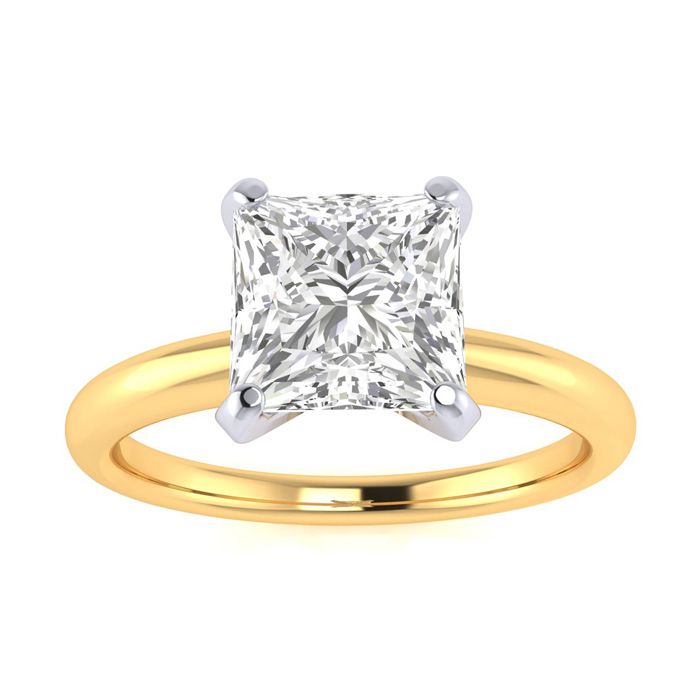 1.5 Carat Princess Cut Diamond Solitaire Engagement Ring in 14K Y