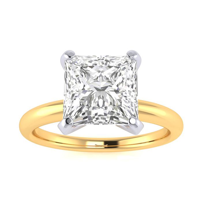 2 Carat Princess Cut Diamond Solitaire Engagement Ring in 14K Yellow Gold  Size 5 by SuperJeweler