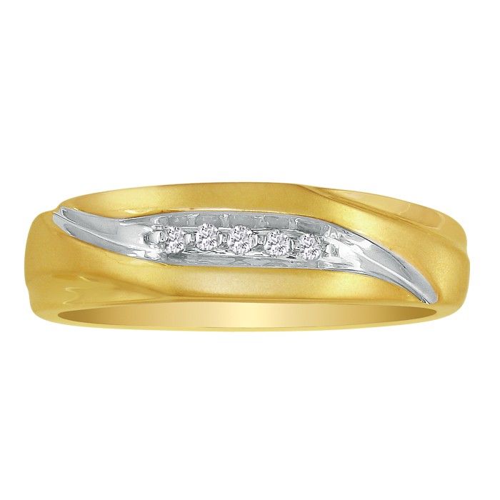 Debonair Sweeping Men's Diamond Wedding Band in Yellow Gold (2.5 g), , Size 8 by SuperJeweler