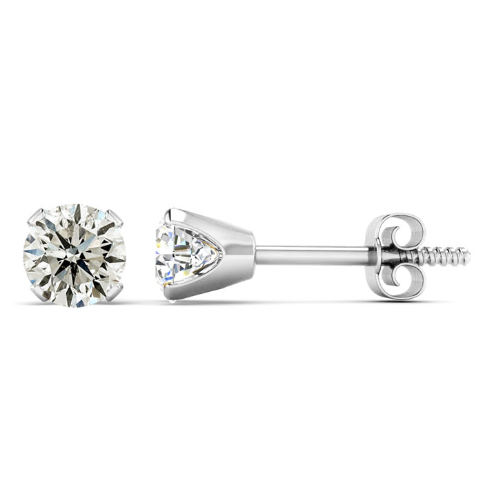 Nearly 1/2 Carat Diamond Stud Earrings in 14k White Gold (.5 Grams) Settings,  by SuperJeweler