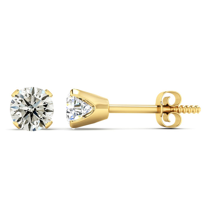 Nearly 1/2 Carat Diamond Stud Earrings in 14K Yellow Gold (, I2) by SuperJeweler