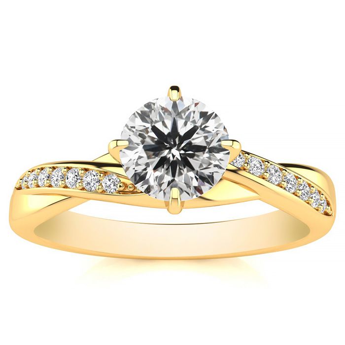 Fortune 88 Diamond Engagement Ring, 50 Point Center Diamond. 14K Yellow Gold (3.70 g). Free Personal Engraving (, SI2-I1) by SuperJeweler