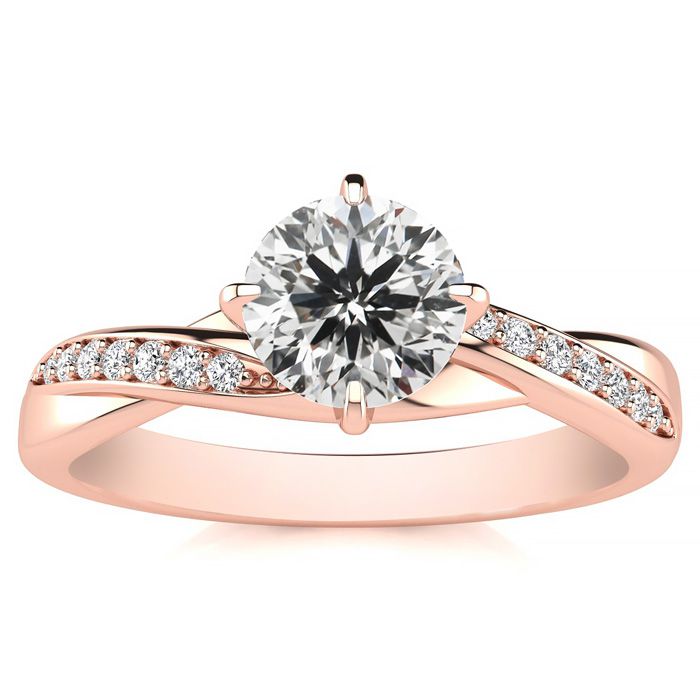 Fortune 88 Diamond Engagement Ring, 50 Point Center Diamond. 14K Rose Gold (3.70 g). Free Personal Engraving (, SI2-I1) by SuperJeweler