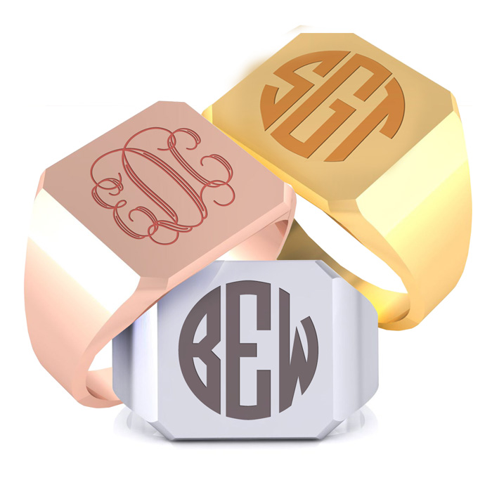 14K Gold Men's Octagon 5.6 Gram Signet Ring w/ Free Custom Engraving, Size 10 by SuperJeweler