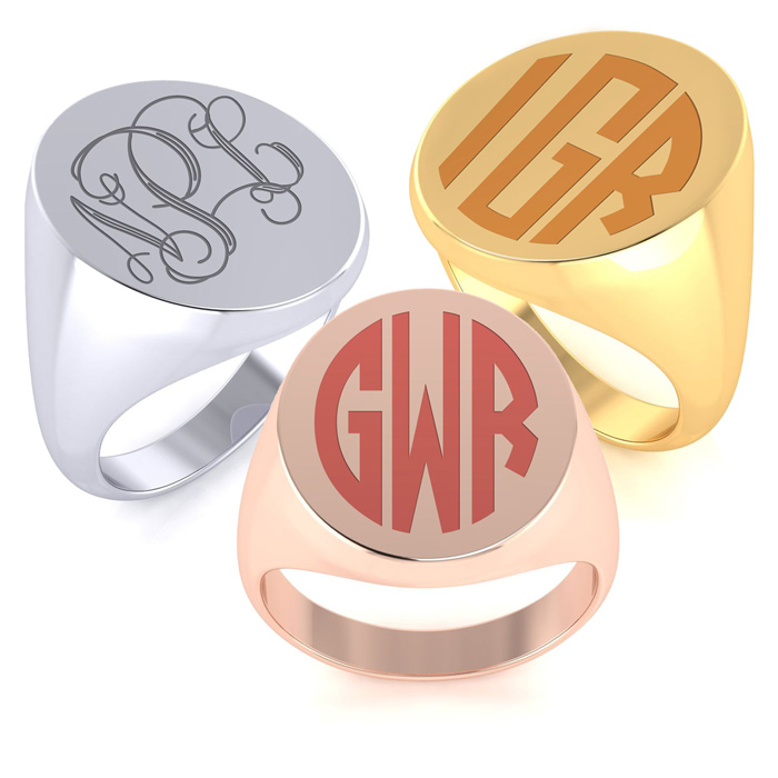 14K Gold Men's Oval 8.8 Gram Signet Ring w/ Free Custom Engraving, Size 10 by SuperJeweler