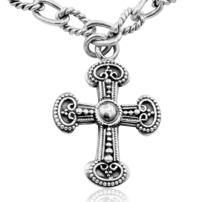 Balinese Hand Crafted Sterling Silver Cross Necklace, 18 Inches by SuperJeweler