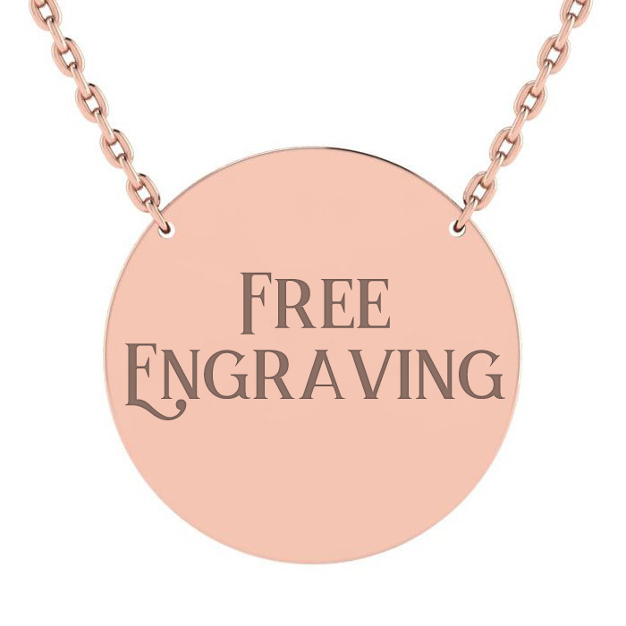 14K Rose Gold (9 g) Over Sterling Silver Large Disc Necklace w/ Free Custom Engraving, 18 Inches by SuperJeweler