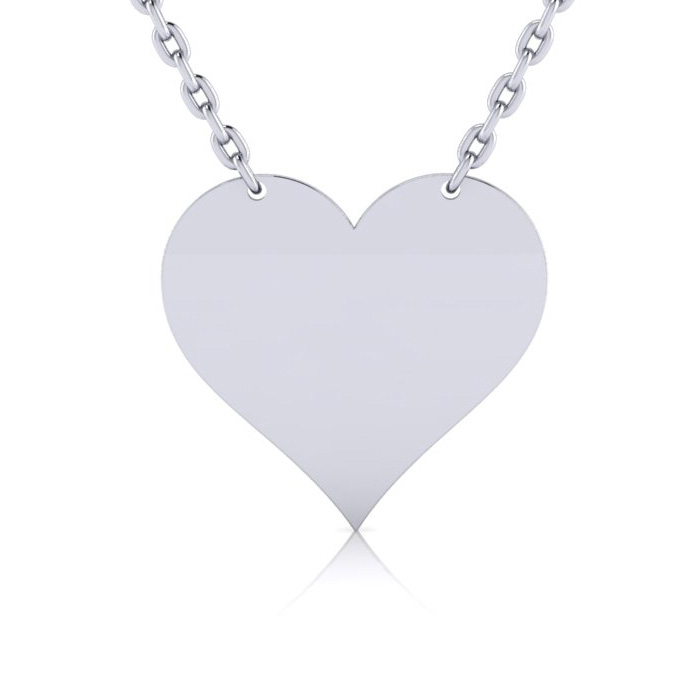 Sterling Silver Heart Necklace Free Graduation Image & Custom Engraving, Available in Silver, 18 Inch Chain by SuperJeweler