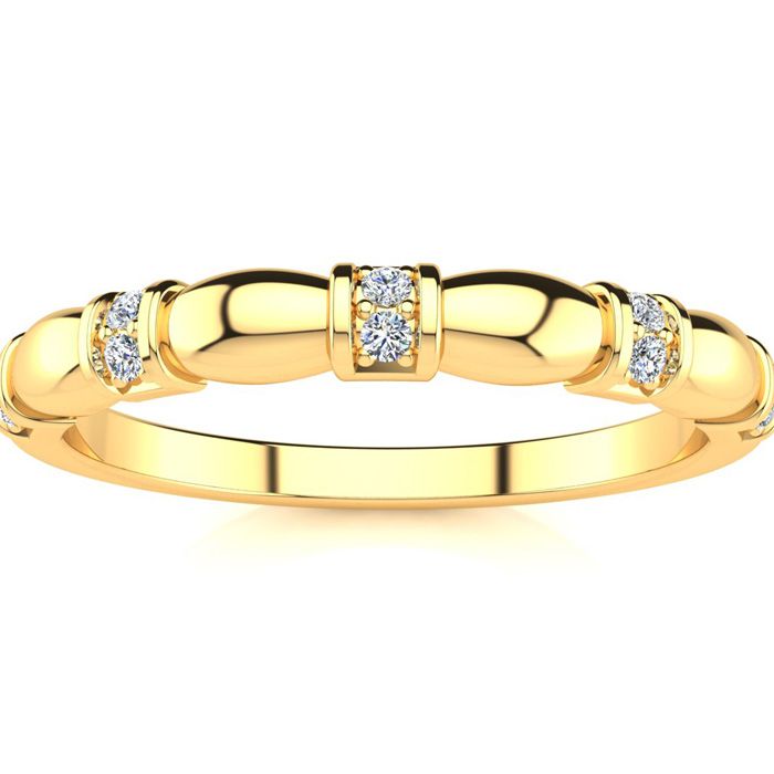 .05 Carat Ten Diamond Wedding Band in Yellow Gold (1.8 g), , Size 4 by SuperJeweler