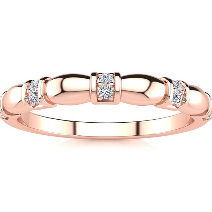 .05 Carat Ten Diamond Wedding Band in Rose Gold (1.8 g), , Size 4 by SuperJeweler