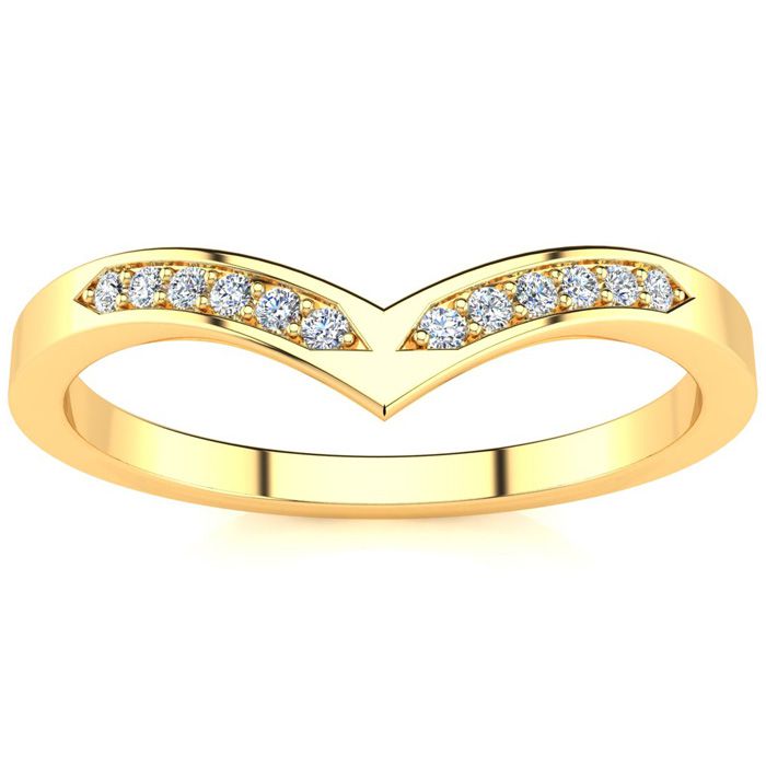 .06 Carat Diamond Wedding Band in Yellow Gold (1.5 g), , Size 4 by SuperJeweler