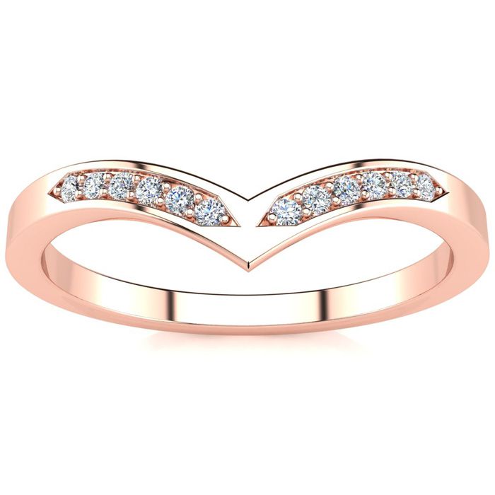 .06 Carat Diamond Wedding Band in Rose Gold (1.5 g), , Size 4 by SuperJeweler