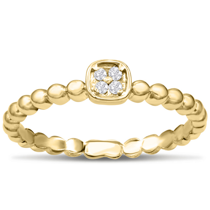 Modern Diamond Promise Ring in Yellow Gold (1.20 g), , Size 4 by SuperJeweler