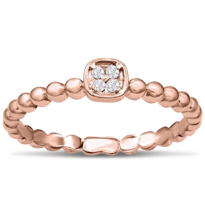 Modern Diamond Promise Ring in Rose Gold (1.20 g), , Size 4 by SuperJeweler