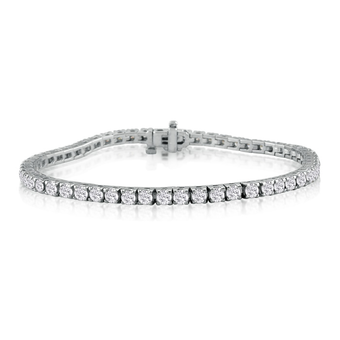 6.5 Inch 14K White Gold (10.4 g) 4 3/4 Carat Diamond Tennis Brace