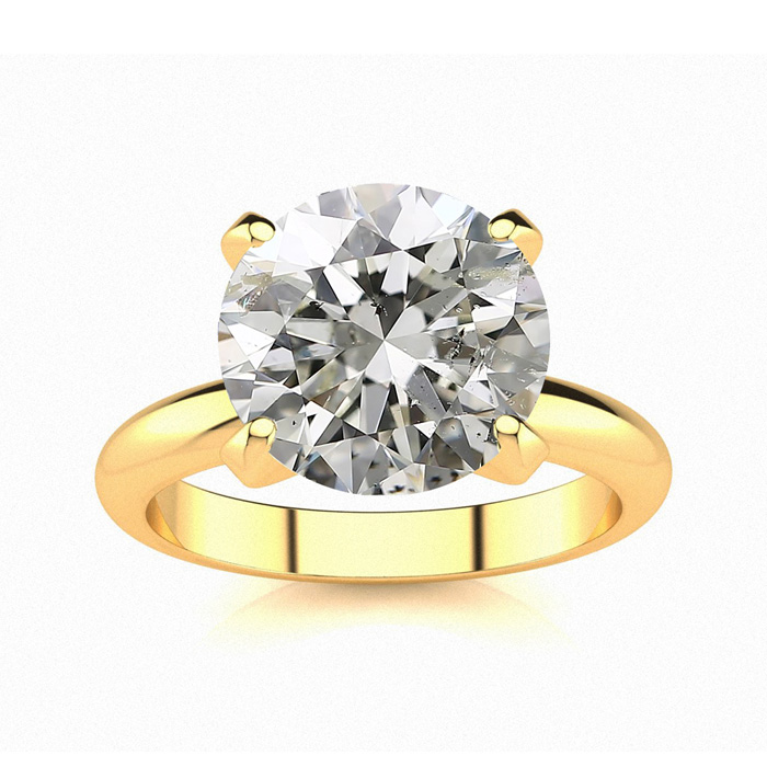 3 Carat Diamond Solitaire Engagement Ring in 14K Yellow Gold (3 g) (  I1-I2 Clarity Enhanced)  Size 5 by SuperJeweler