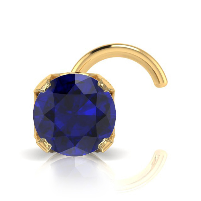 .03 Carat 2mm Sapphire Nose Ring in 14K Yellow Gold by SuperJeweler