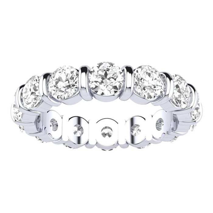 4 Carat Rounded Bar Set Diamond Eternity Wedding Band in 14k White Gold  | SI1-SI2  4-9.5 by SuperJeweler