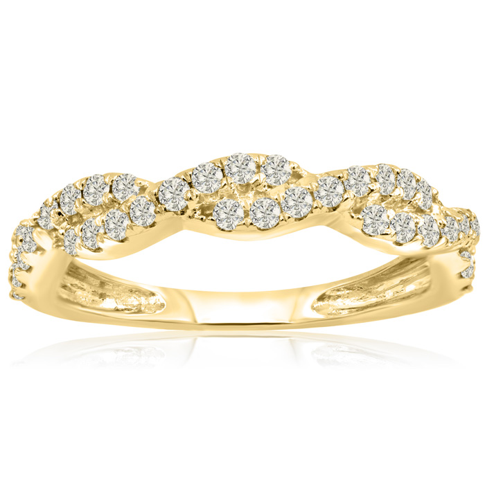 1/2 Carat Diamond Wedding Band in 14K Yellow Gold (2.80 g) (, I1-I2), Size 4 by SuperJeweler